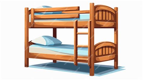 Modern Bunk Bed Vector Illustration On White Background Premium Ai