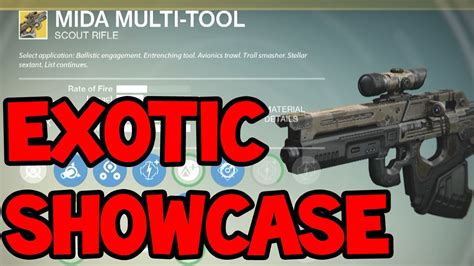 Destiny Exotic Showcase Mida Multi Tool Scout Rifle Review Youtube