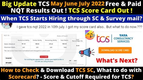 Tcs Nqt Results Declared Tcs Score Card Out Breaking News