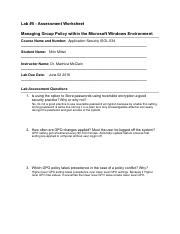 WinSec V03 Lab05 AW Docx Pdf Lab 5 Assessment Worksheet Managing