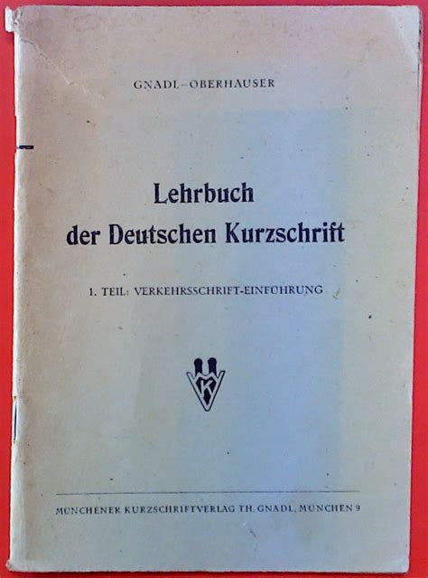 Lehrbuch Der Kurzschrift Zvab