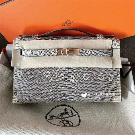 Kuwait Herm S Mini Kelly Pochette Lizard B Ombre Lezard Natura Lisse