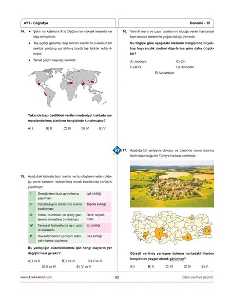 Co Rafyan N Kodlar Ayt Co Rafya Z Ml Deneme Kr Akademi Yay Nlar