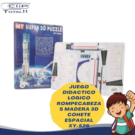 JUEGO DIDACTICO LOGICO ROMPECABEZAS 3D COHETE ESPACIAL XY 526 Clip