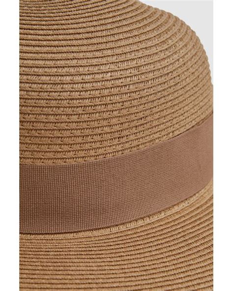 Reiss Emma Natural Wide Brim Raffia Hat In Brown Lyst Uk