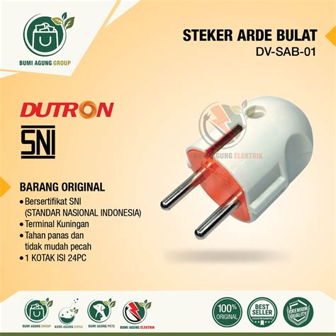 Jual Steker Arde Bulat DUTRON SNI Colokan Bulat TERMURAH DV SAB 01