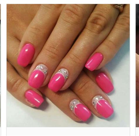 Fucsia Strass Unghie Unghie Estive Nail Art