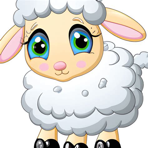 Cute And Adorable Fluffy Baby Sheep Cartoon · Creative Fabrica