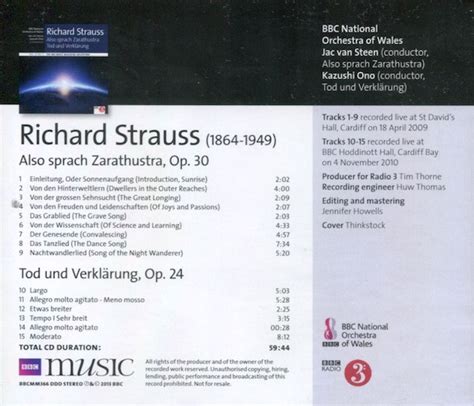 Also Sprach Zarathustra Tod Und Verkl Rung By Richard Strauss The