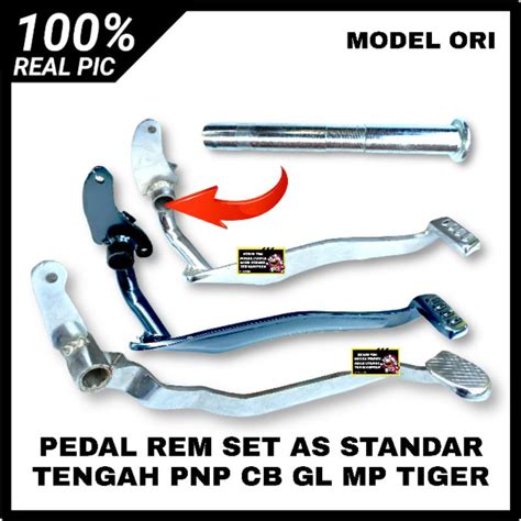 Jual PEDAL REM CRITAL CROME DAN HITAM BLITZ SET AS STANDAR TENGAH PNP