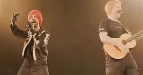 Ed Sheeran And Diljit Dosanjh Perform Lover On Stage In Mumbai Watch