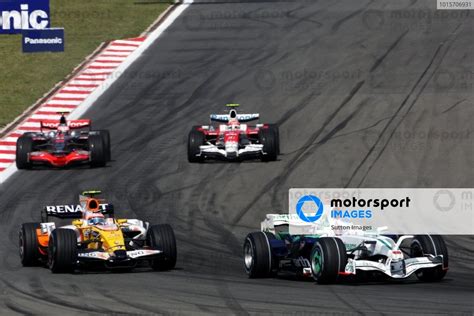 Jenson Button Gbr Honda Ra And Nelson Piquet Jr Bra Renault R