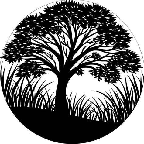 black  white drawing   tree   number    premium