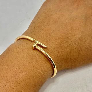 Pulseira Bracelete Prego Dourado Prata Cartier Aço inoxidável Shopee