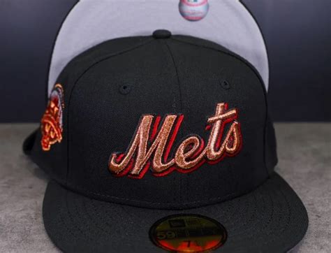 New York Mets 50th Anniversary Black Gray 59Fifty Fitted Hat by MLB x ...