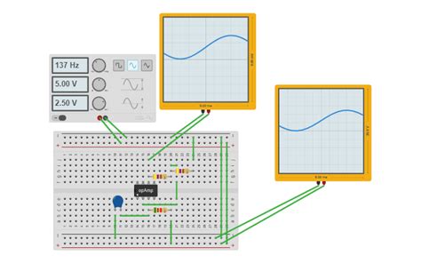 Circuit Design Filtro Pasa Bajos Tinkercad