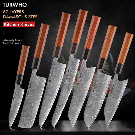 TURWHO Cuchillos De Cocina Japoneses Forjados A Mano Cuchillo De Chef