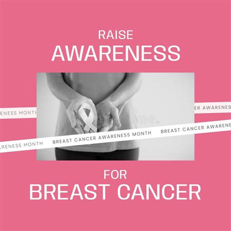 Composite Of Raise Awareness For Breast Cancer Text Over Caucasian