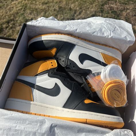 Jordan 1 yellow toe 💛 Size 9.5 Rep Box Comes with... - Depop