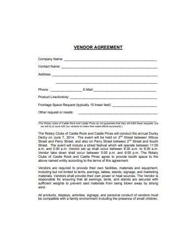 Vendor Agreement Template