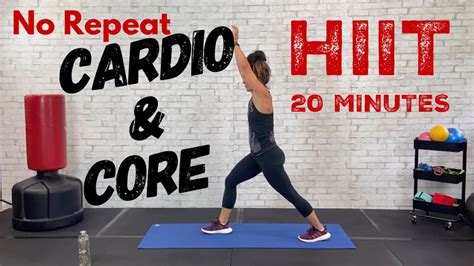 20 Minute Fat Burning Hiit Cardio And Core Workout No Equipment Youtube