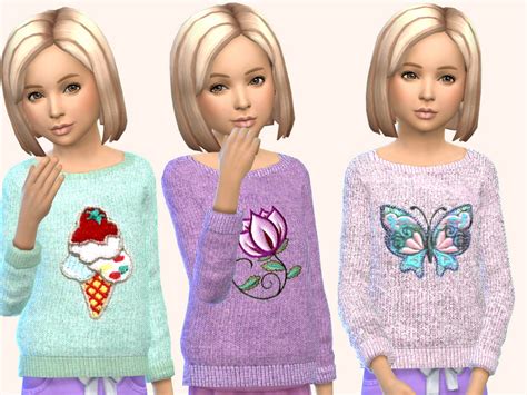 The Sims Resource Girls Knitted Sweaters