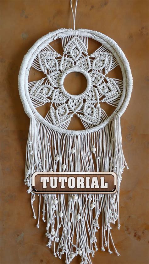 Diy Macramé Wall Hanging Flower Pattern In Circle Macrame Wall