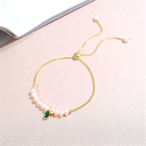 DAIMI Pulsera De Perlas Naturales De Agua Dulce Para Mujer Brazalete