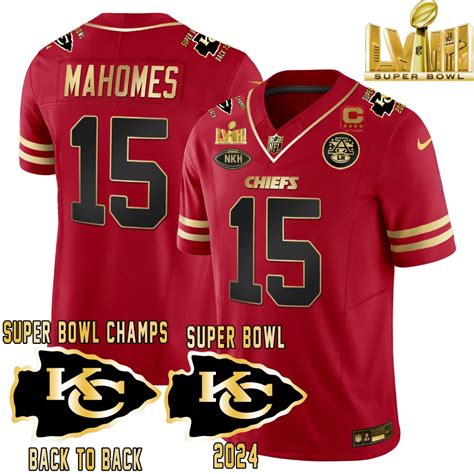 Mens Kansas City Chiefs 2023 Jersey Super Bowl Lviii Champions All