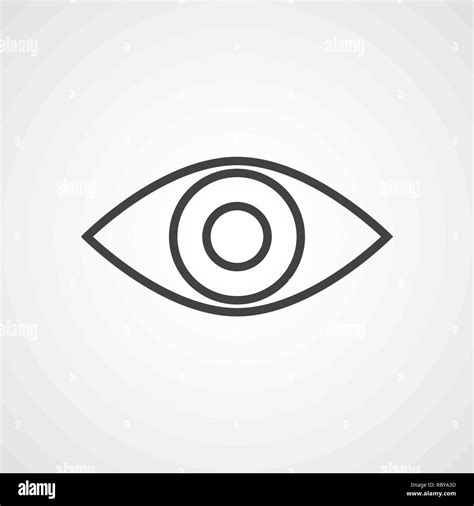 Icono de ojo en gris plana diseño lineal Ilustración vectorial Signo