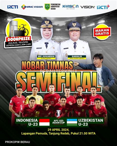 Pemkab Berau Gelar Nobar Timnas Indonesia U Vs Uzbekistan U Di Gor