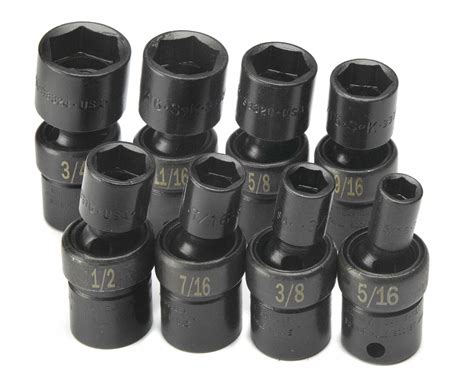 SK PROFESSIONAL TOOLS 3 8 In Drive Size 8 Pieces Impact Socket Set