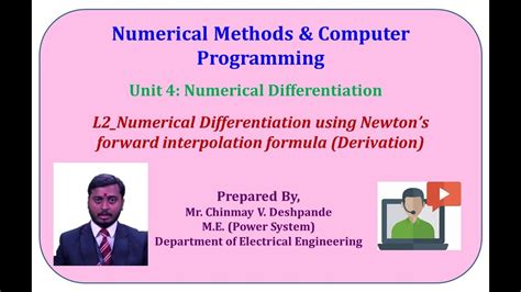 L2 Numerical Differentiation Using Newton’s Forward Interpolation Formula Derivation Youtube