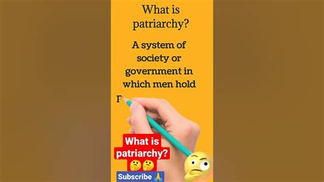 What is patriarchy? Definition of patriarchy. #patriarchy - YouTube