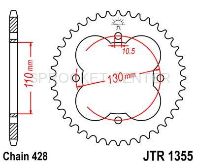 Jt Sprockets Jtr Pitch Steel Rear Sprocket Honda Trx