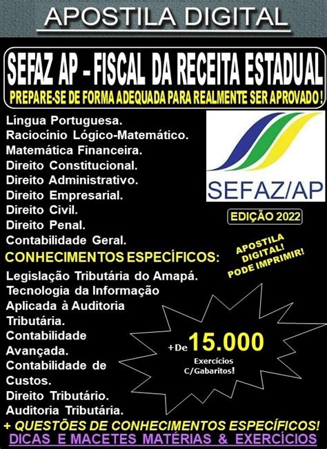 Apostila Sefaz Ap Fiscal Da Receita Estadual Fre Teoria