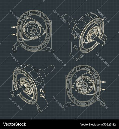 Rotary Engine Drawing Royalty Free Vector Image