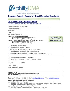 Fillable Online Pdma Memberclicks Benjamin Franklin Awards For Direct