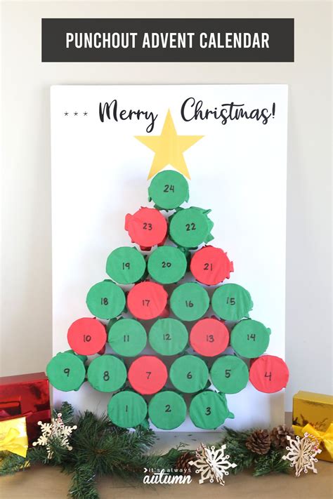 Diy Punch Out Advent Calendar Diy Advent Calendar Homemade Advent