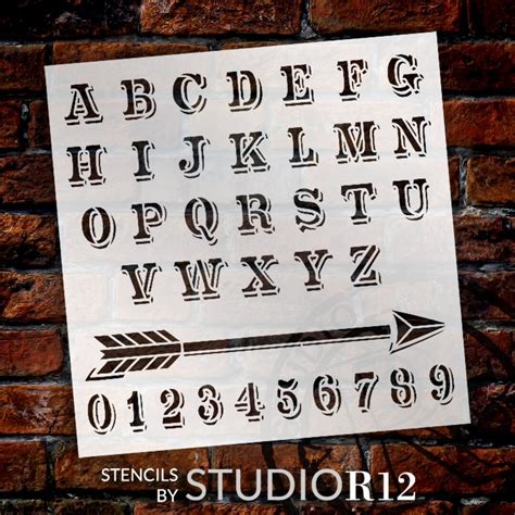 Western Headline Full Alphabet Stencil by Studior12 Old West Lettering ...