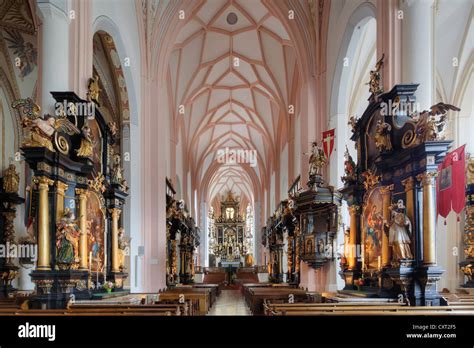 Interior view, Basilica of St. Michael, Mondsee, Salzkammergut region ...