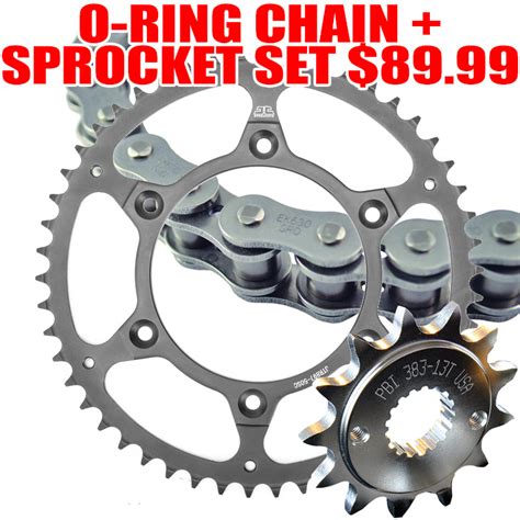 JT PBI EK STEEL SPROCKET AND CHAIN SET FOR YAMAHA Pro Style MX