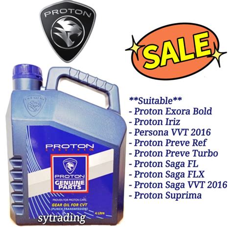 Proton Cvt Atf Gear Oil Liter Pw Saga Flx Vvt Persona Vvt Exora