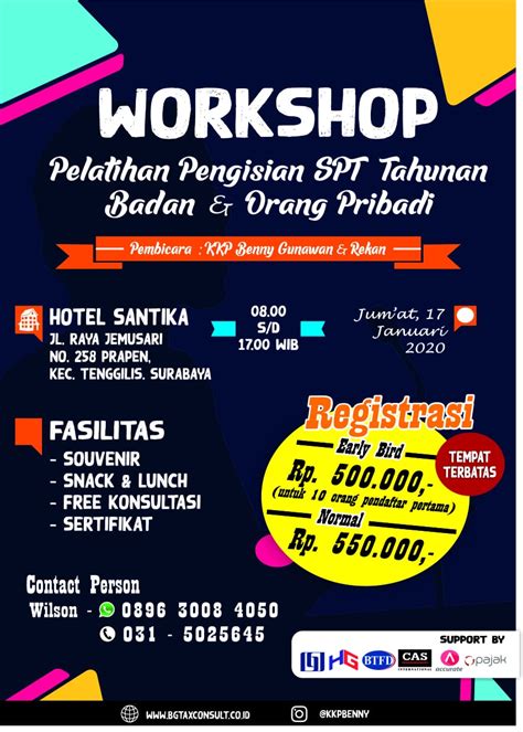 WORKSHOP Pelatihan Pengisian SPT Tahunan Badan Orang Pribadi Benny