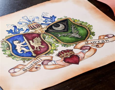 Hand painted family crests by Jamie Hansen - Christensen Family Crest