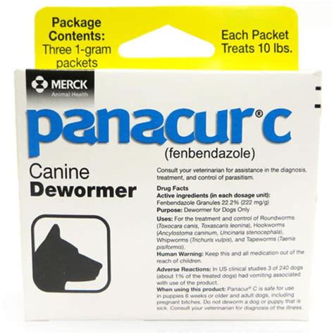 Panacur C Canine Dewormer Dog Roundworm Hookworm Tapeworm Whipworm