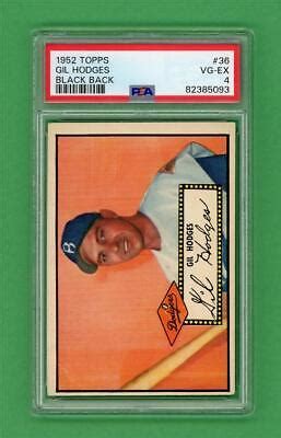 1952 Topps 36 Gil Hodges PSA VG EX 4 Brooklyn Dodgers Vintage