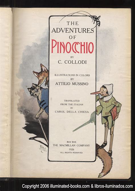 Pinocchio Written By Carlo Collodi Illustration By Attilio Mussino