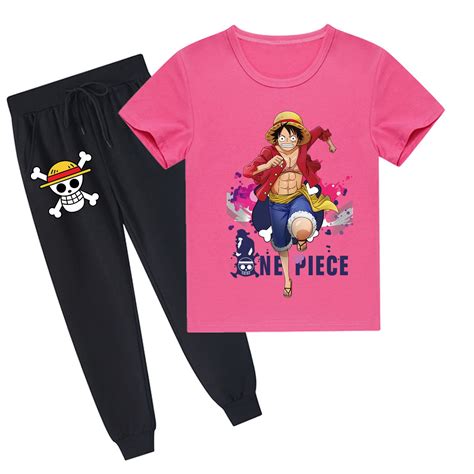 OnePiece Cartoon One Pieces Adventure Short Sleeve T-Shirt Set for Boys