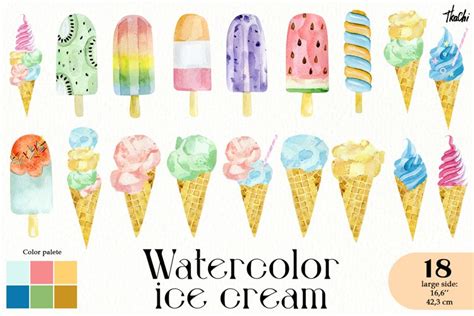 Watercolor Ice Cream Clipart Waffel Cone Png 1674186